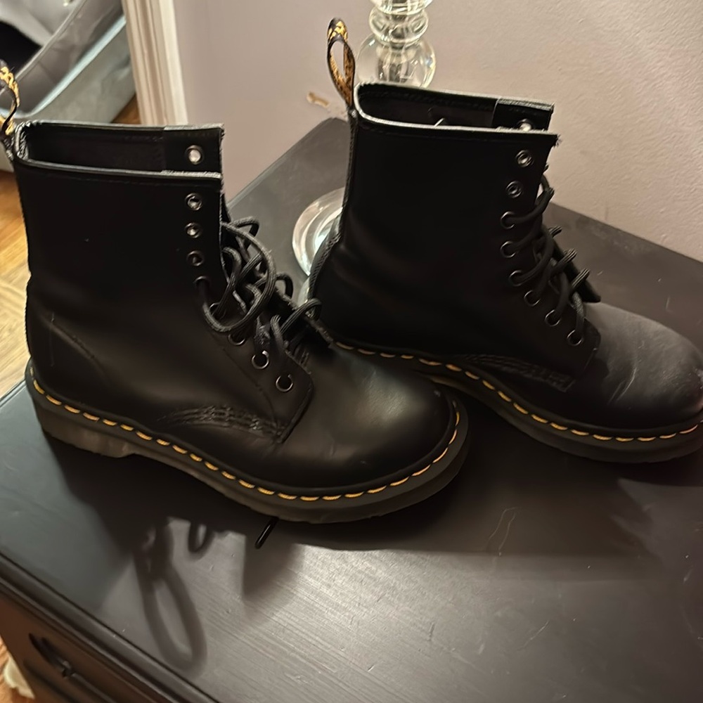Dr Marten black laced boots - size 6